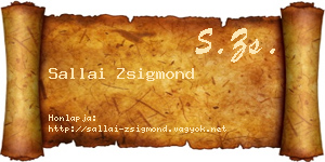 Sallai Zsigmond névjegykártya